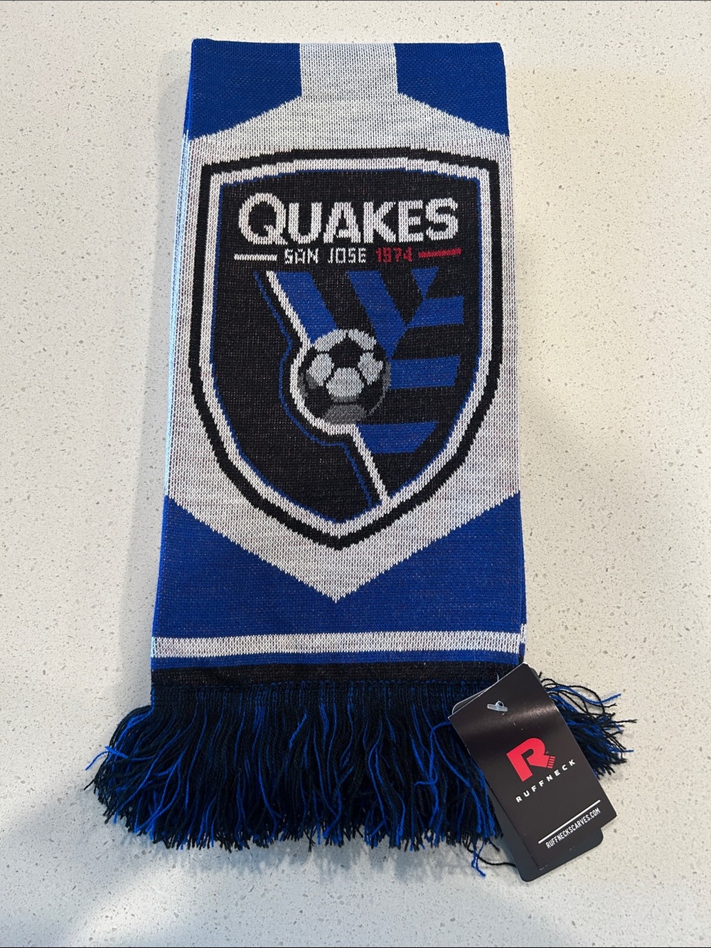 San Jose Quakes Blue & Black Fan Scarf - Official Team Knit